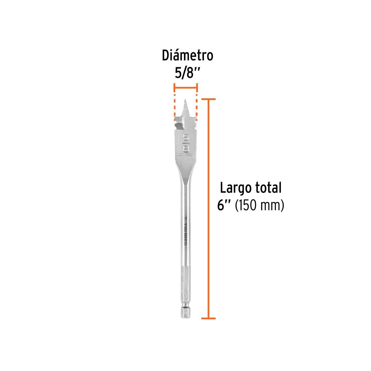 Broca plana de manita 5/8" p/madera