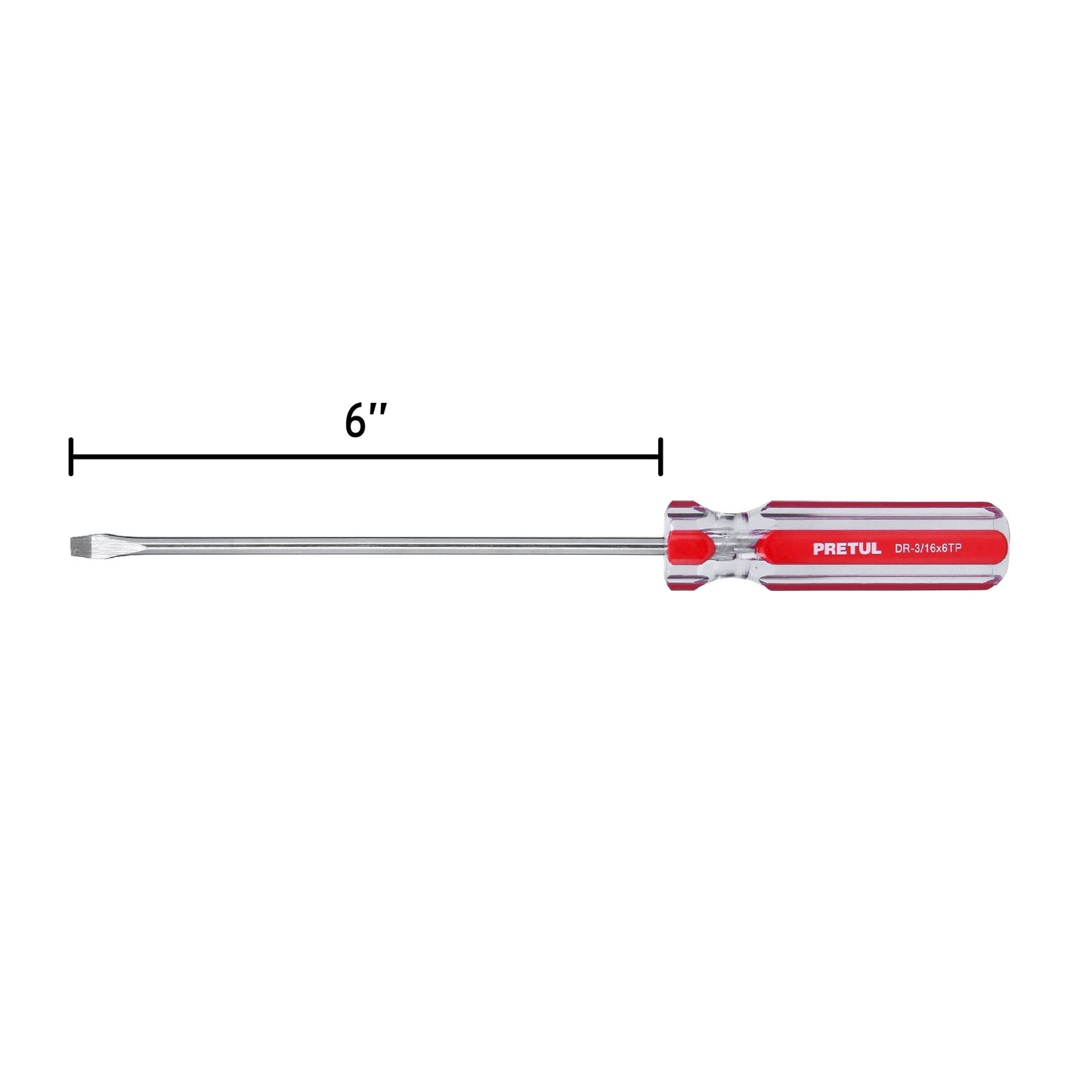 Desarmador plano 3/16" x 6" mango de PVC