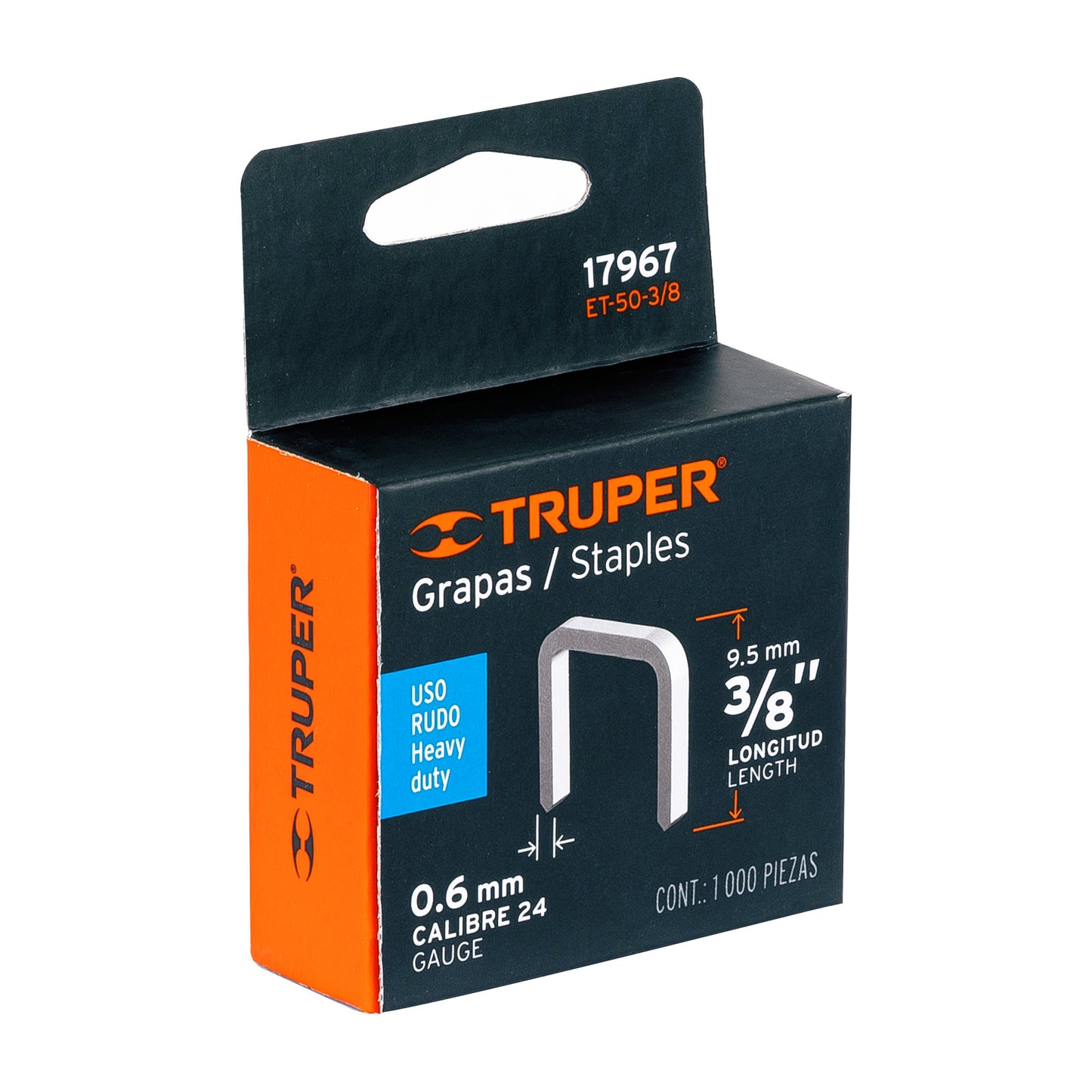 Caja con 1000 grapas 3/8" corona 10.7 mm para ET-50