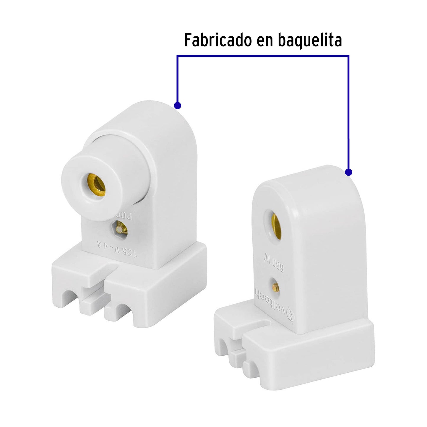 Bolsa con 2 pzas de portalámparas p/tubo LED y fluorescente, base FA8