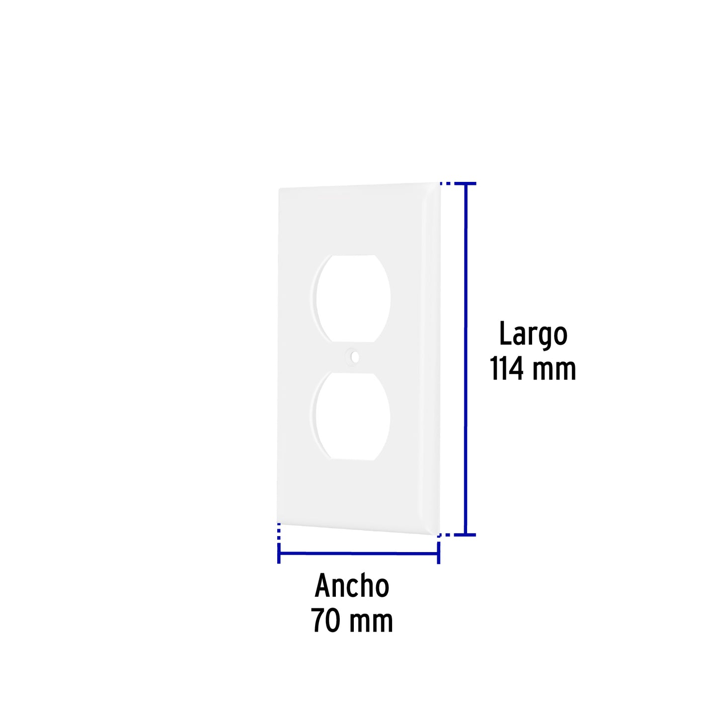 Placa de ABS para contacto redondo, Standard, blanco