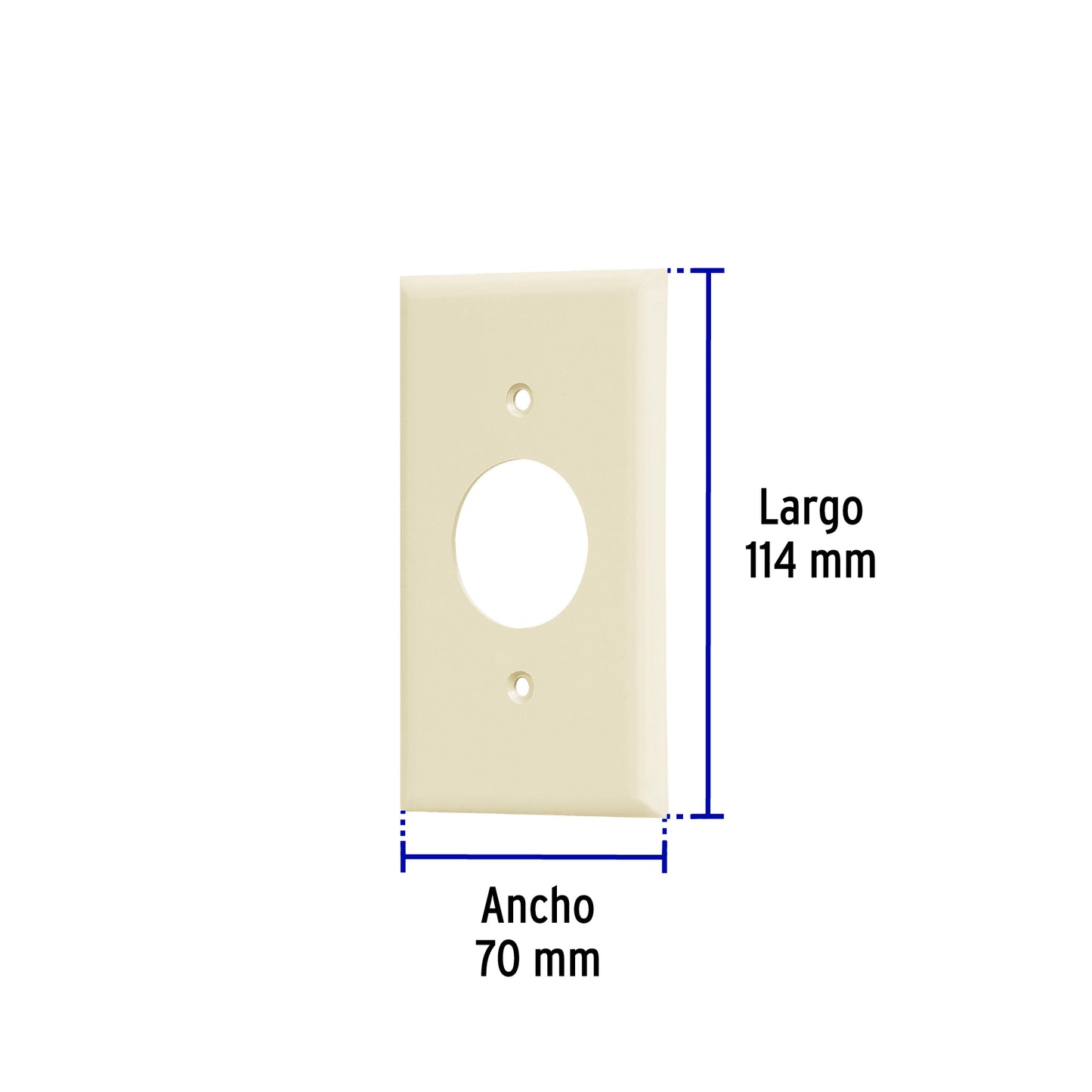 Placa de ABS para contacto redondo, Standard, marfil