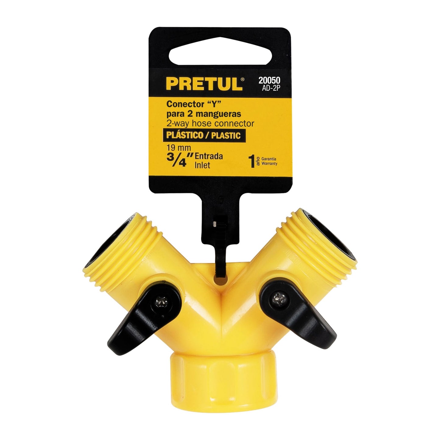 Conector Y 3/4" de plastico para manguera