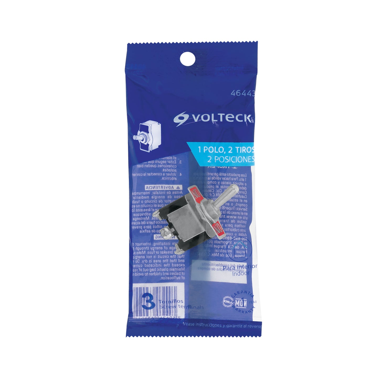 Interruptor de palanca con 3 tornillos