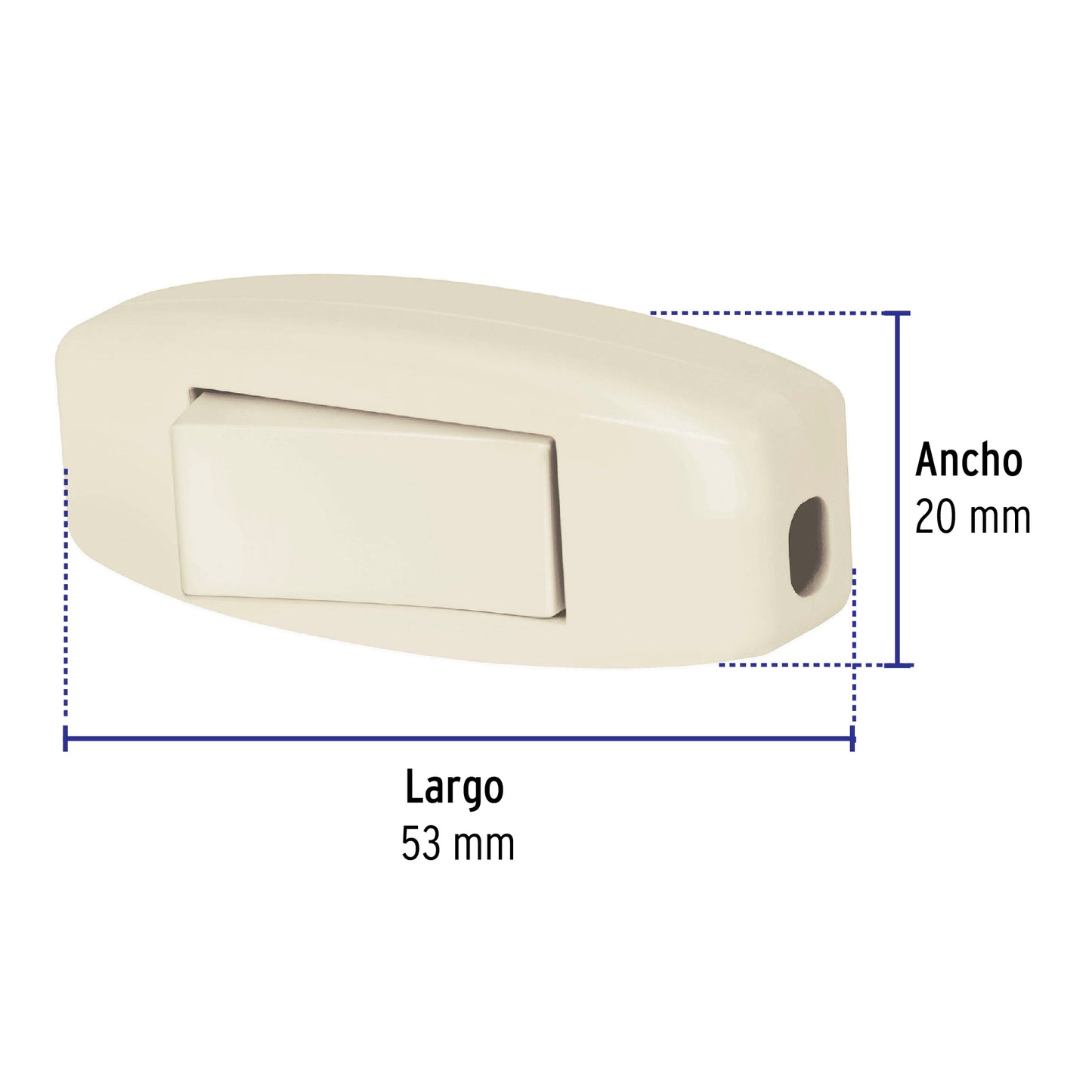 Interruptor de paso 3A p/lámpara, 127V