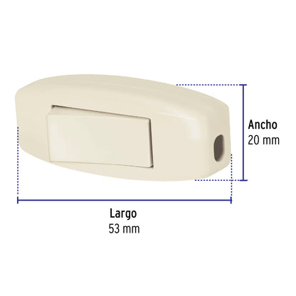 Interruptor de paso 3A p/lámpara, 127V