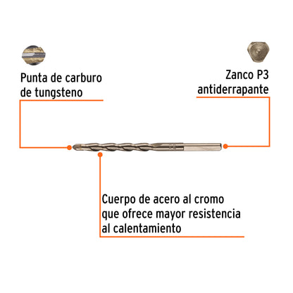 Broca p/concreto de 1/4 x 4"
