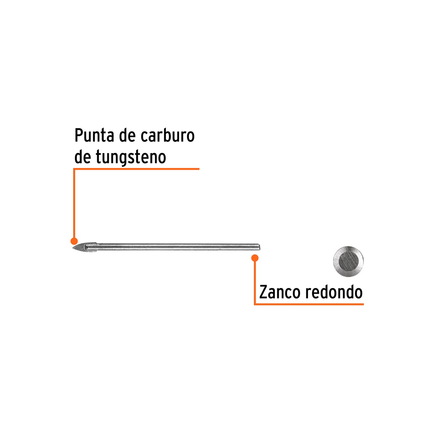 Broca p/vidrio y azulejo de 1/8"