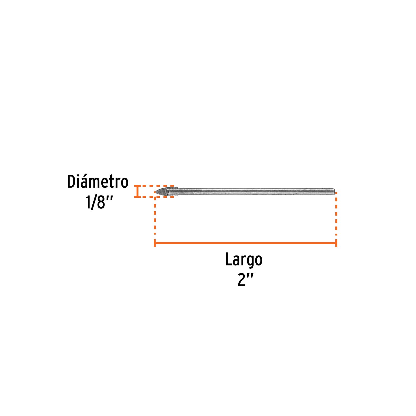 Broca p/vidrio y azulejo de 1/8"