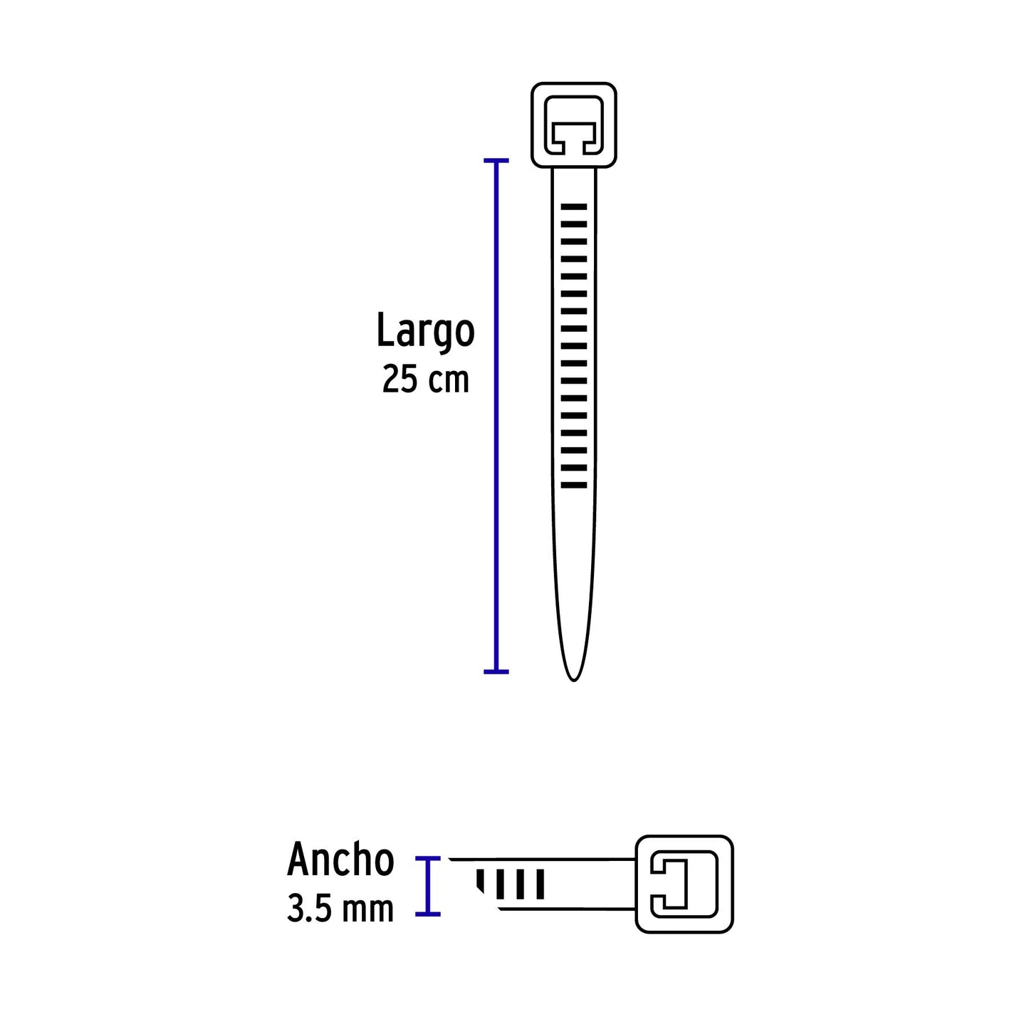 Cinchos plásticos 250x3.5 mm