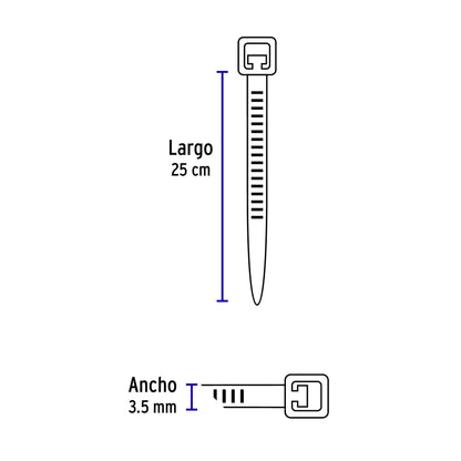 Cinchos plásticos 250x3.5 mm