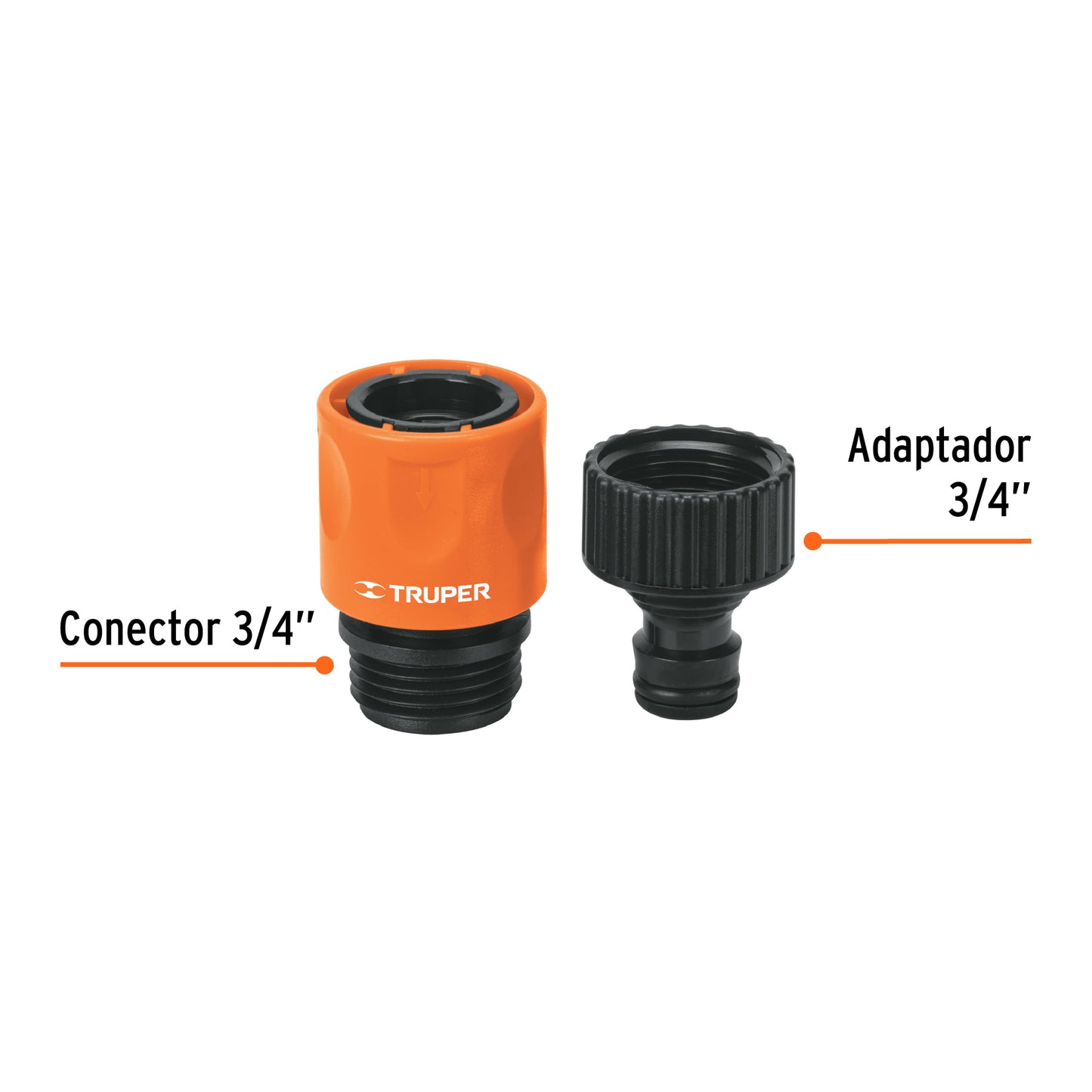 Conector rápido 3/4" de ABS grifo-manguera sistema click