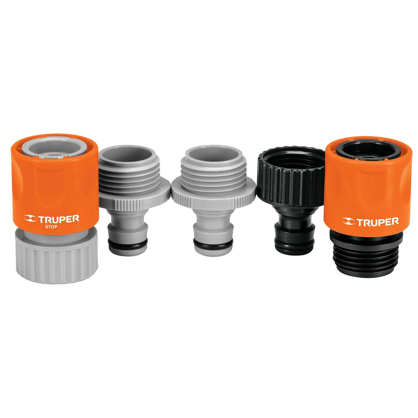 Juego de 5 conectores rápidos 3/4" de ABS, sistema click