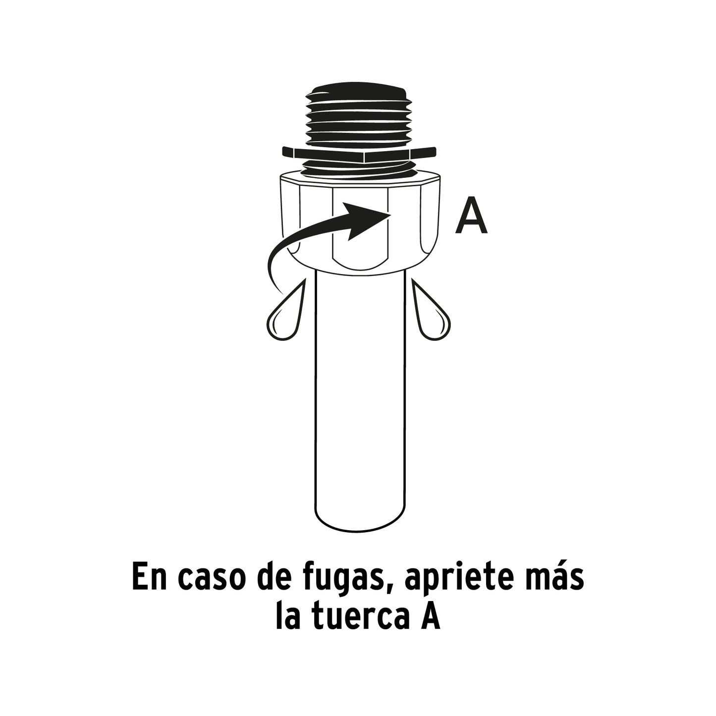 Conector macho 1/2" de ABS con tuerca de ajuste manual