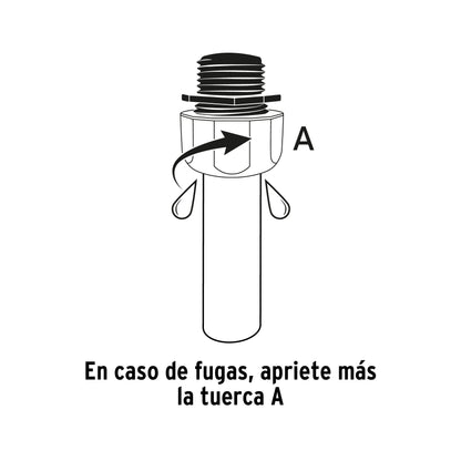 Conector macho 1/2" de ABS con tuerca de ajuste manual