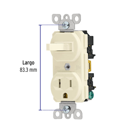 Interruptor de palanca con contacto, Standard, marfil