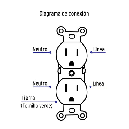 Contacto dúplex, 2 polos 3 hilos, Standard, color marfil