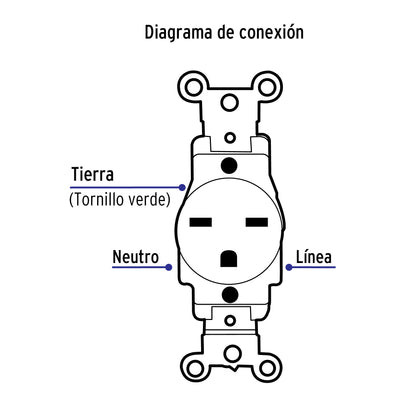 Contacto sencillo, cara de chino,  Standard, marfil, Volteck