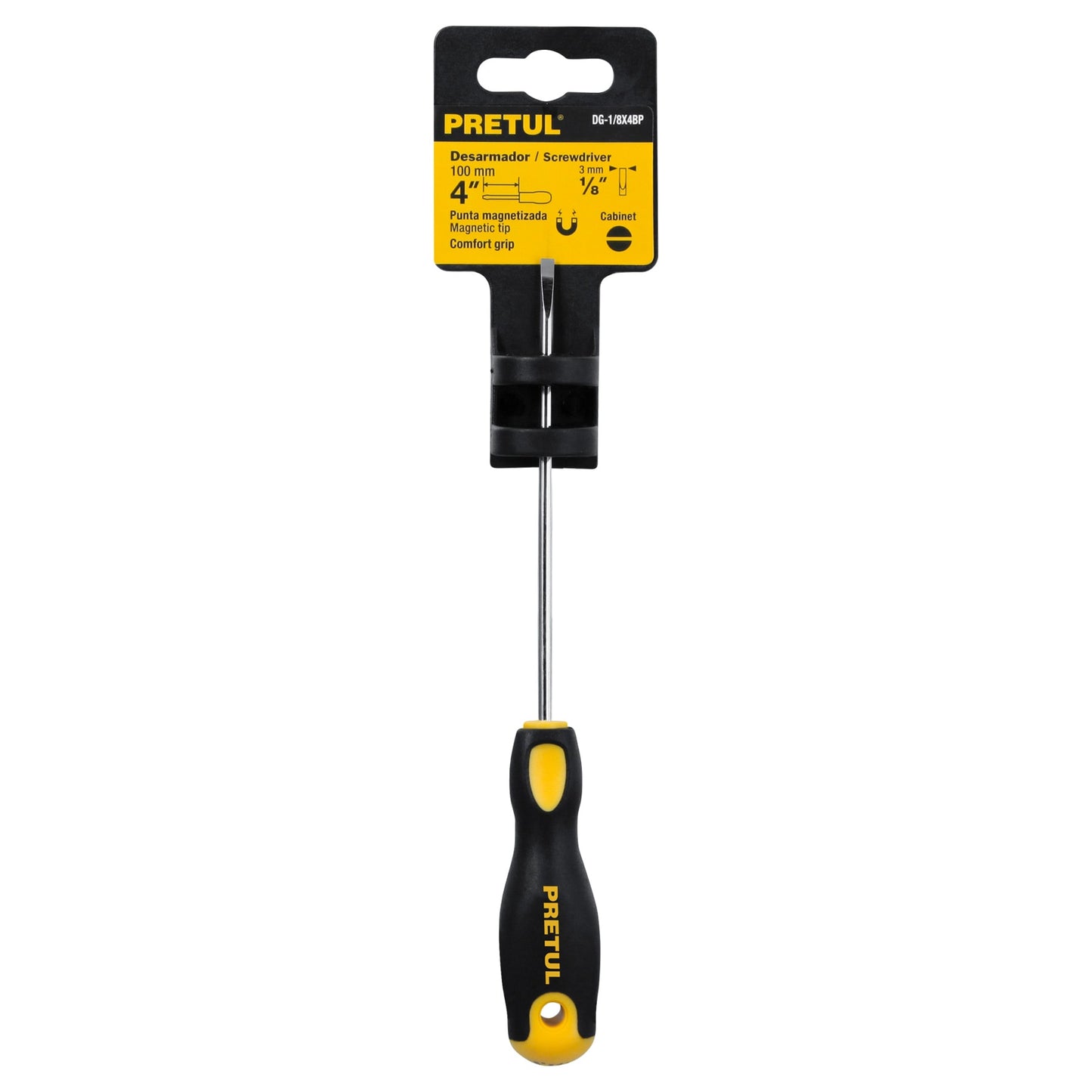 Desarmador tipo cabinet 1/8 x 4" de mango Comfort Grip