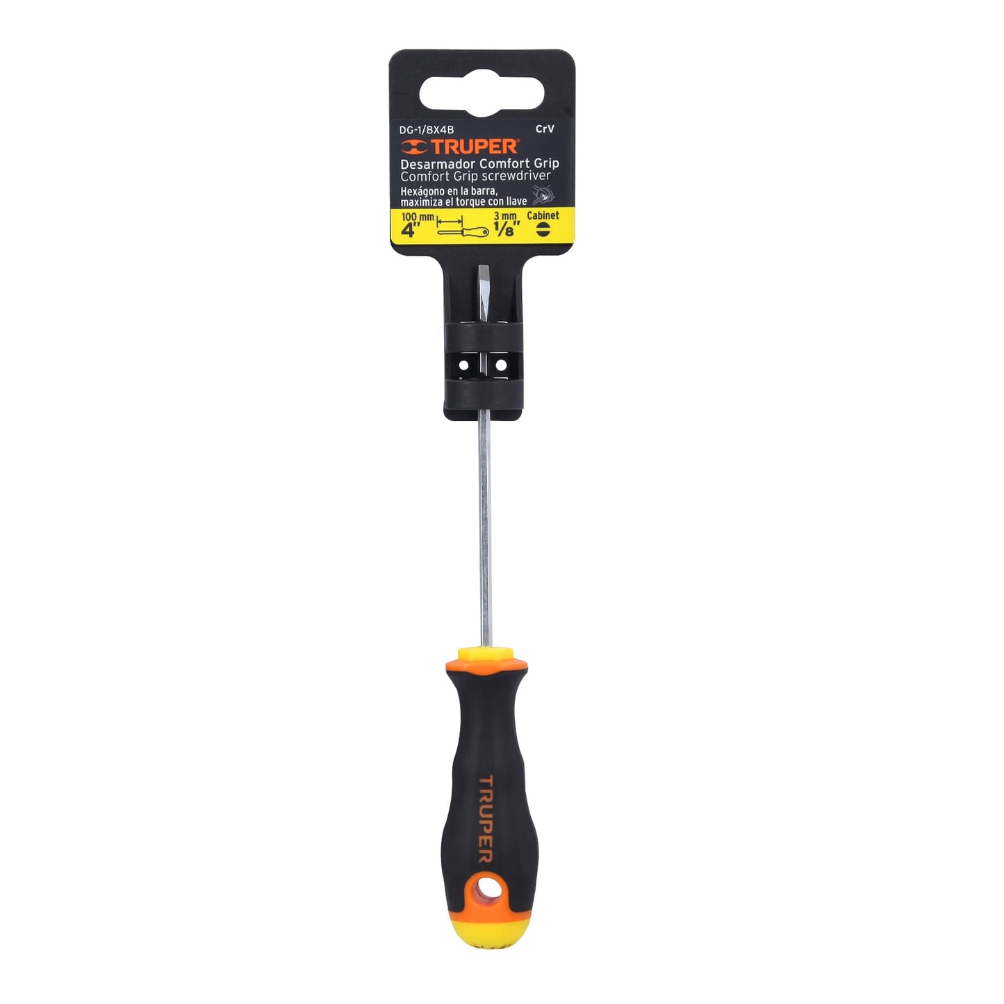 Desarmador tipo cabinet 1/8" x 4" con mango Comfort Grip