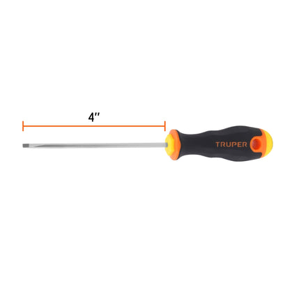 Desarmador tipo cabinet 1/8" x 4" con mango Comfort Grip