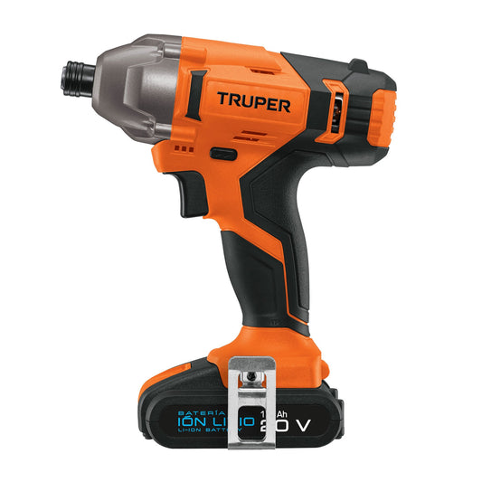 Destornillador impacto inalámbrico 1/4", 20V, 1 bateria.2Ah,1 cargador.