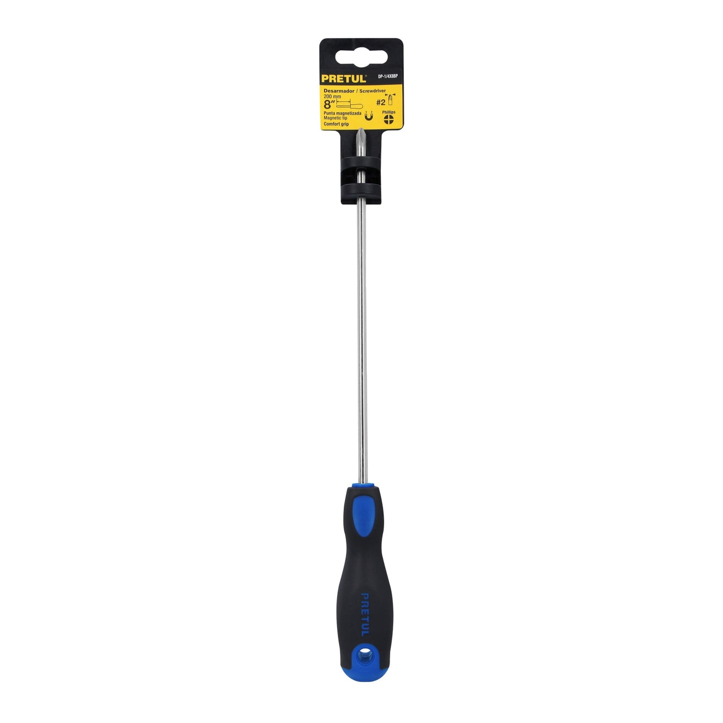 Desarmador de cruz 1/4" x 8" con mango Comfort Grip
