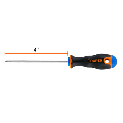 Desarmador de cruz 1/8" x 4" con mango Comfort Grip