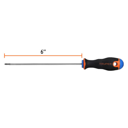 Desarmador de cruz 1/8" x 6" con mango Comfort Grip