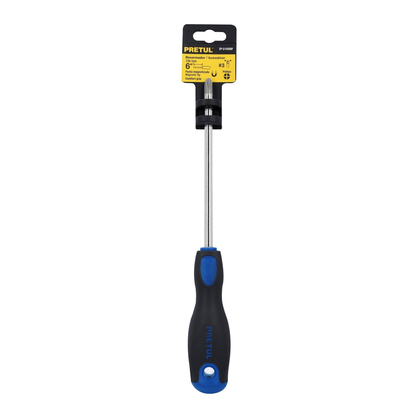 Desarmador de cruz 5/16" x 6" con mango Comfort Grip