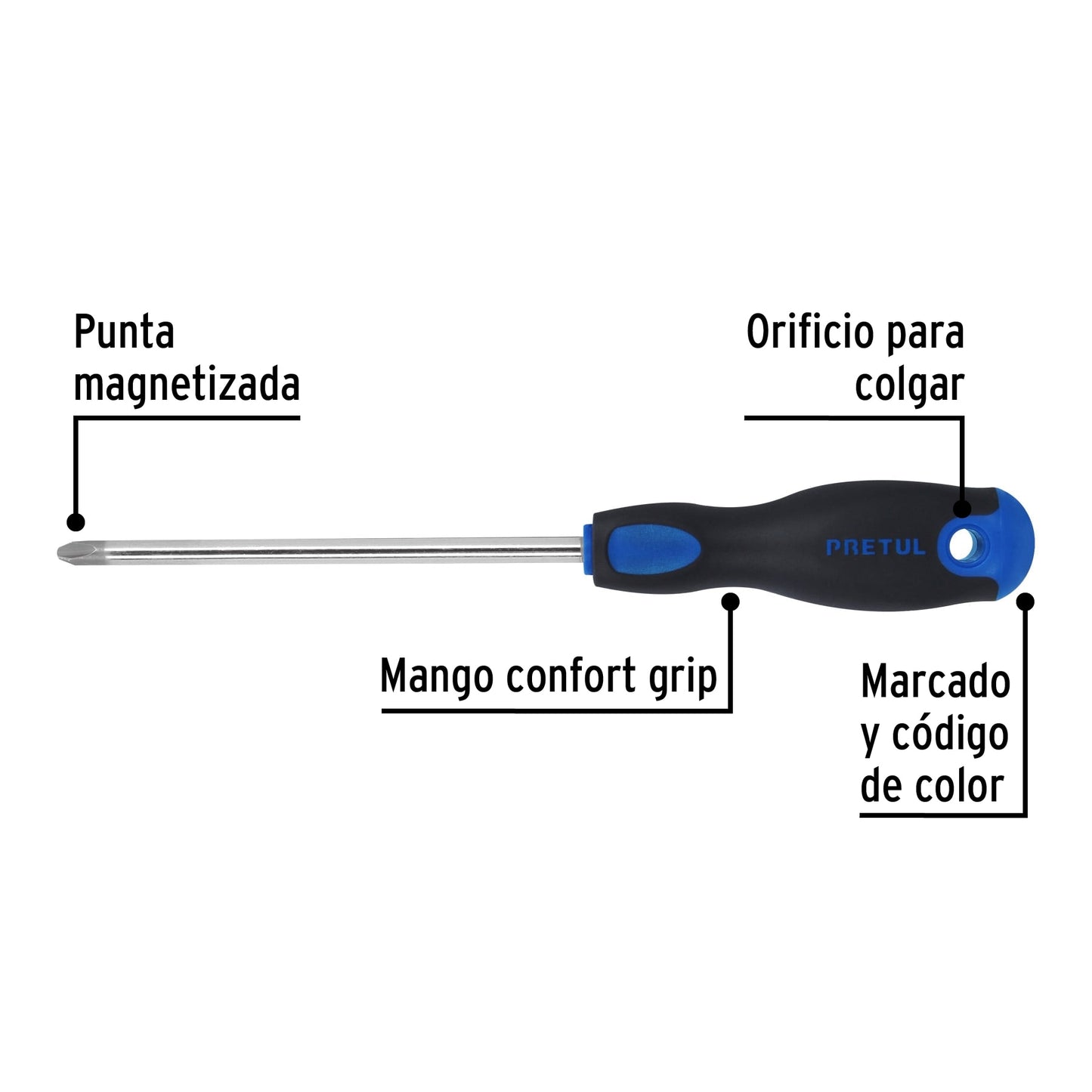 Desarmador de cruz 5/16" x 6" con mango Comfort Grip