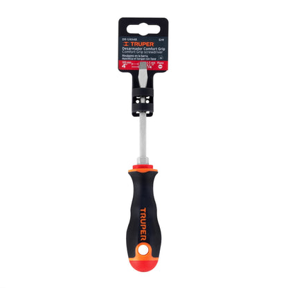 Desarmador plano 1/4" x 4" con mango Comfort Grip