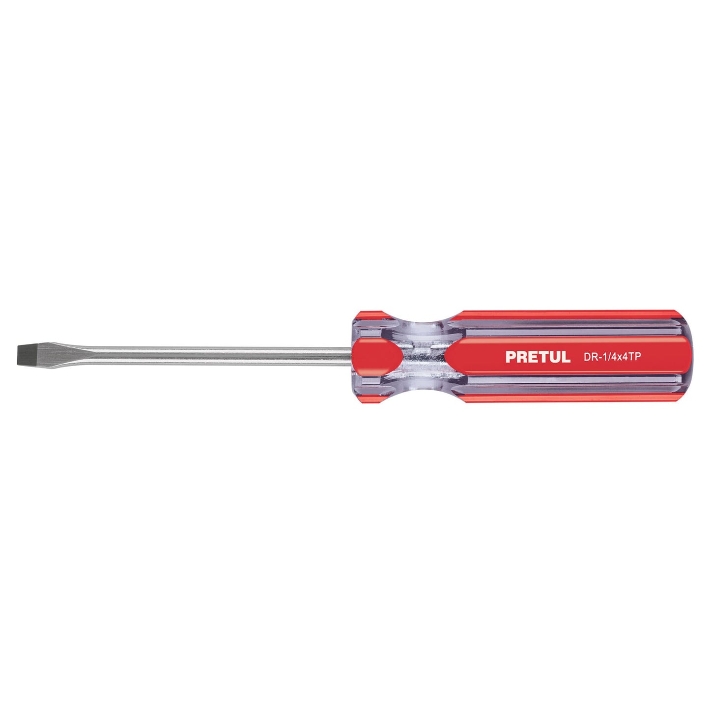 Desarmador plano 1/4" x 4" con mango de PVC