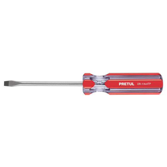Desarmador plano 1/4" x 4" con mango de PVC