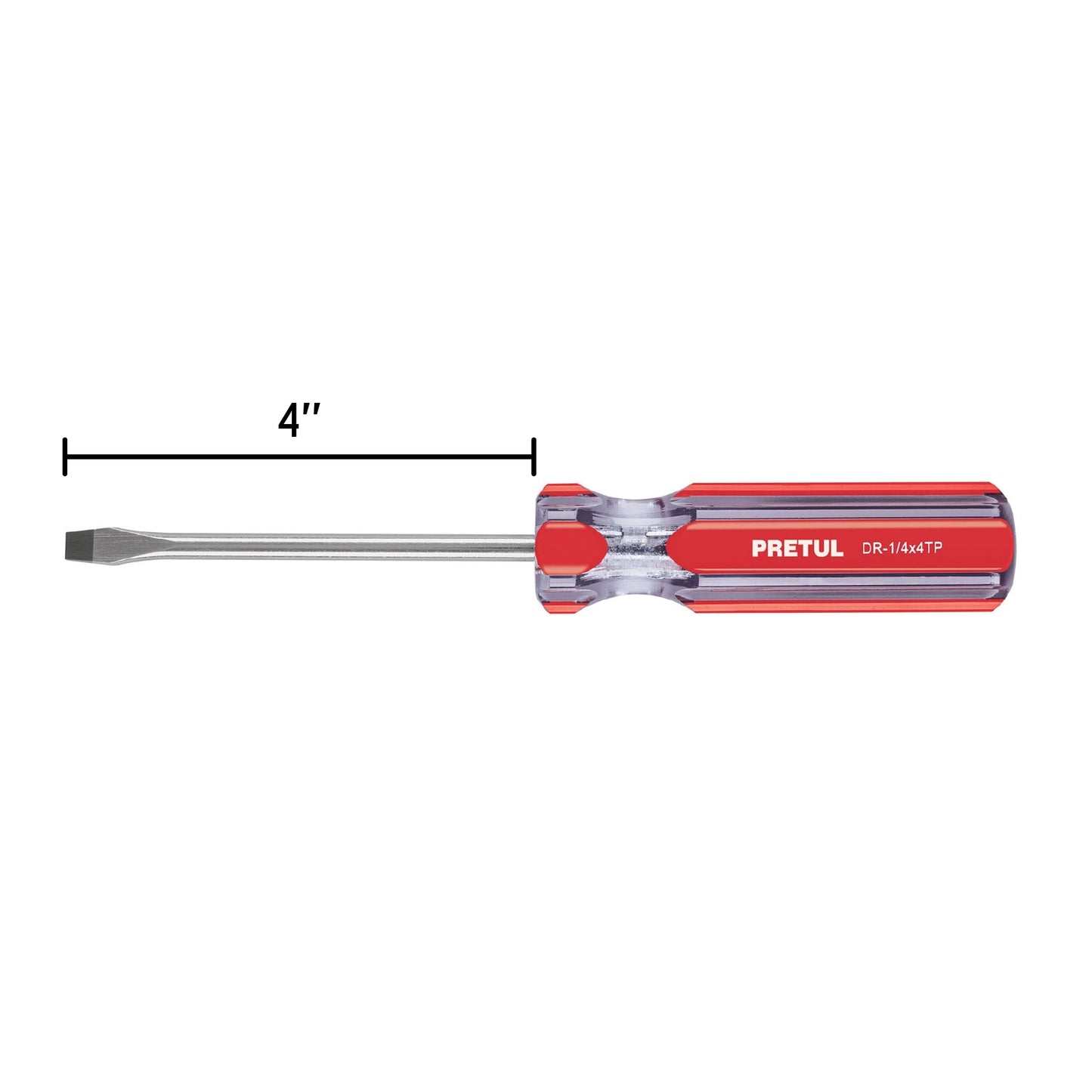 Desarmador plano 1/4" x 4" con mango de PVC