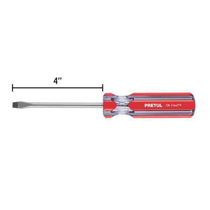 Desarmador plano 1/4" x 4" con mango de PVC