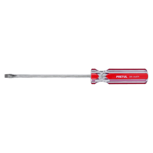Desarmador plano 1/4" x 6" con mango de PVC