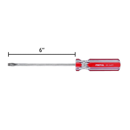 Desarmador plano 1/4" x 6" con mango de PVC