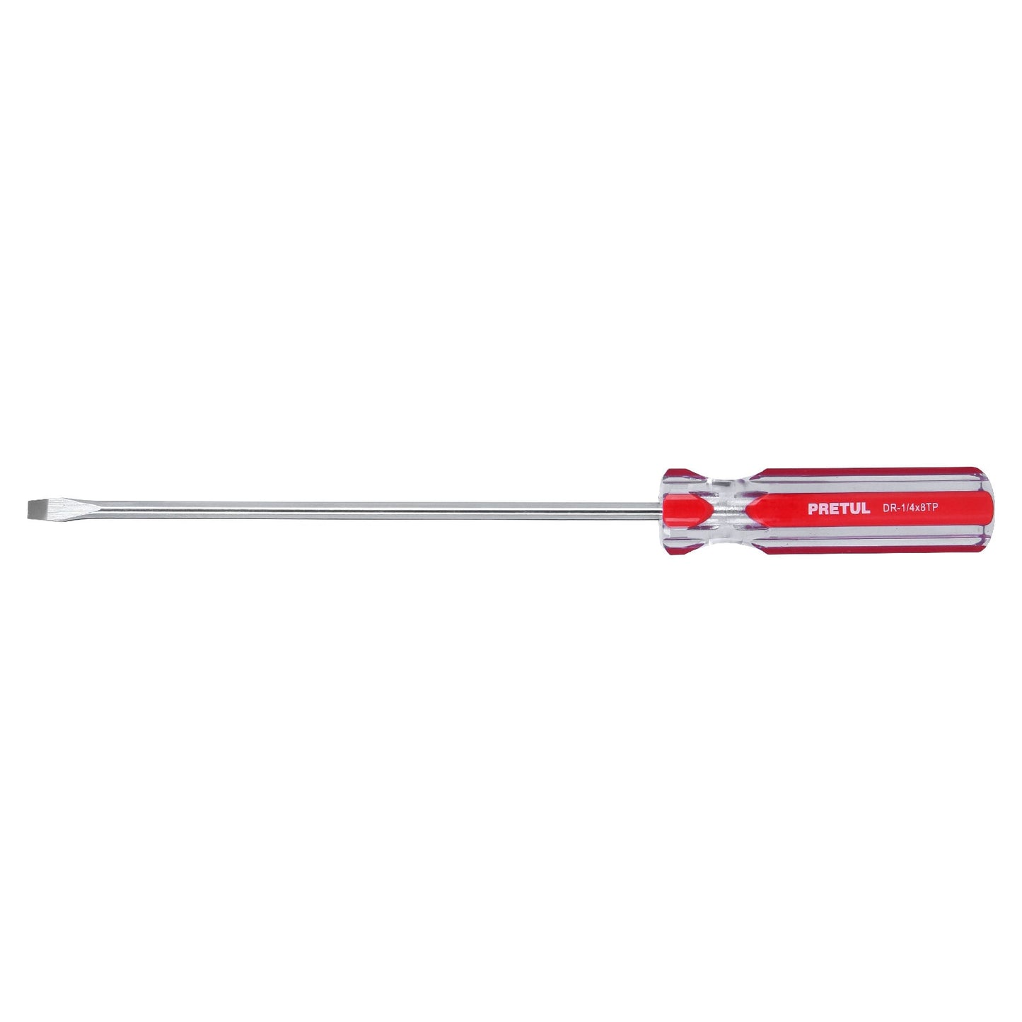 Desarmador plano 1/4" x 8" con mango de PVC