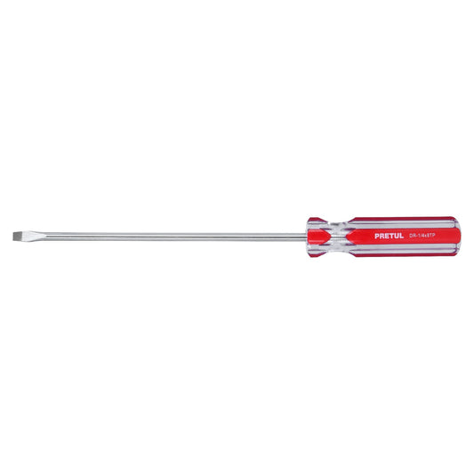Desarmador plano 1/4" x 8" con mango de PVC