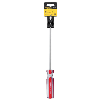Desarmador plano 1/4" x 8" con mango de PVC