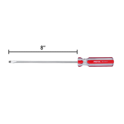 Desarmador plano 1/4" x 8" con mango de PVC