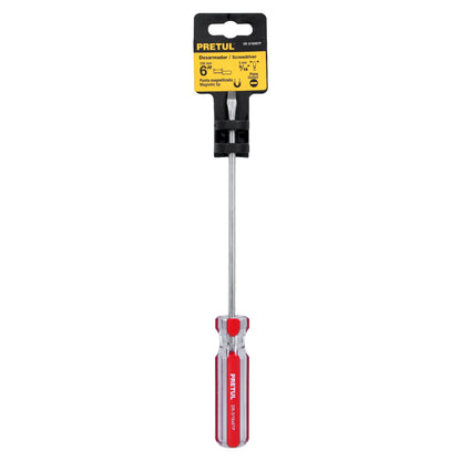 Desarmador plano 3/16" x 6" mango de PVC