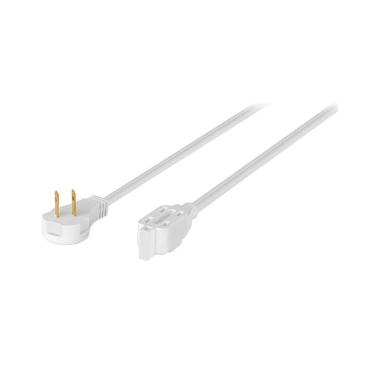 Extensión eléctrica domestica de 2 m con clavija plana, blanca