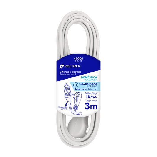Extensión eléctrica doméstica 3m