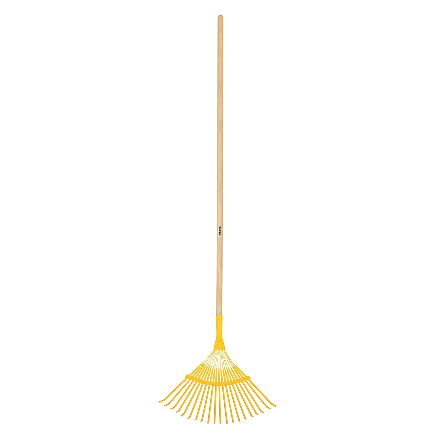 Escoba metálica p/jardín, curva, 20 dientes, mango 48"