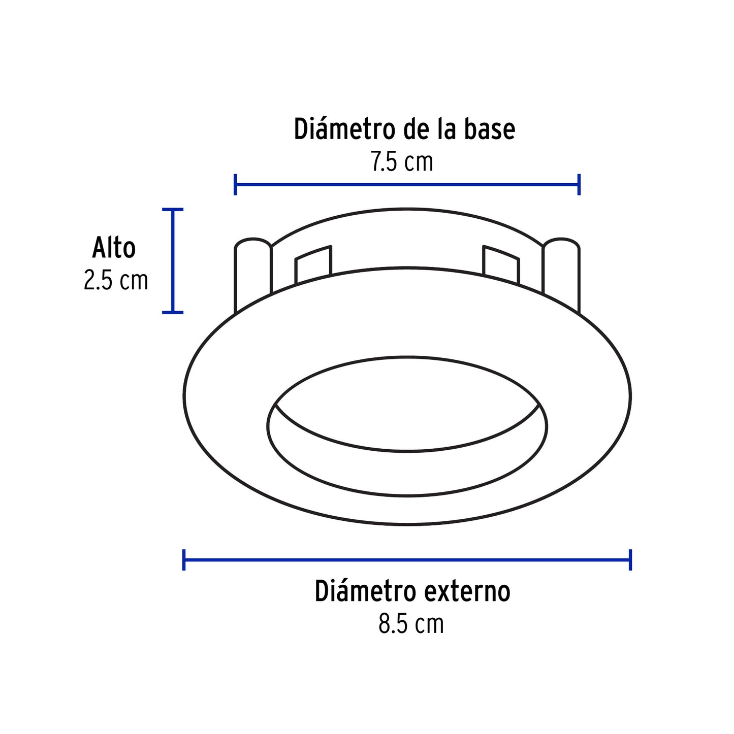 Luminario redondo satín spot dirigible, sin lampara