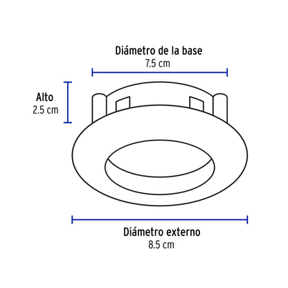 Luminario redondo satín spot dirigible, sin lampara