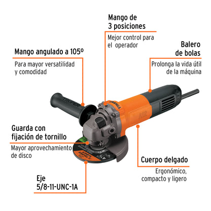 Esmeriladora angular de 4-1/2", 700W