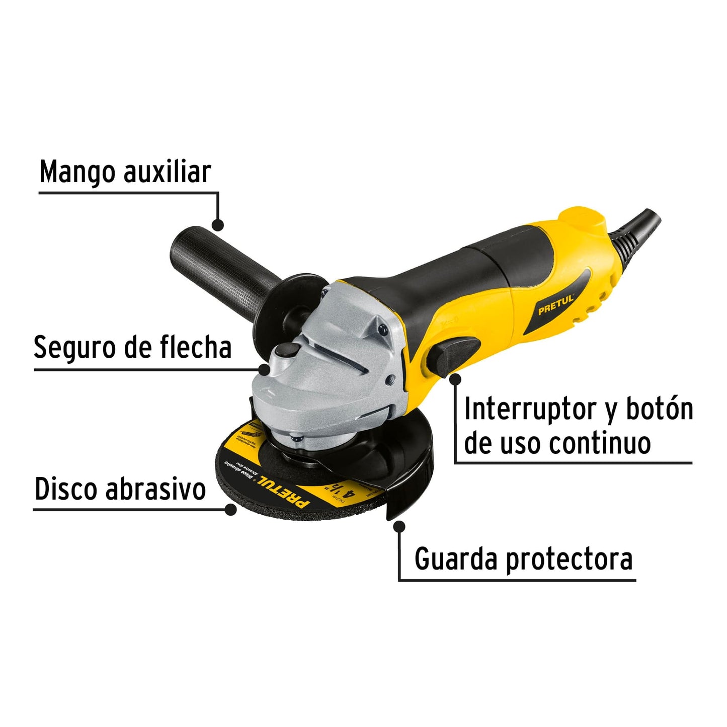 Esmeriladora angular de 4-1/2", 700W